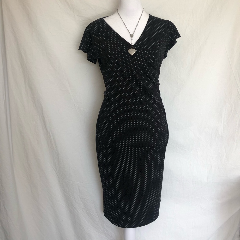Y2K M Collection Black Polka Dot Midi Dress